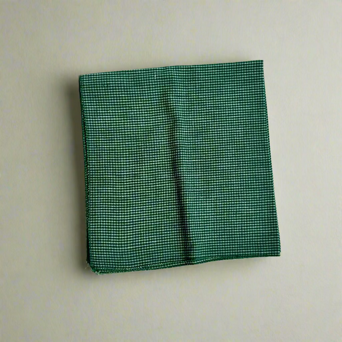Set of Vintage Green Gingham Cloth Napkins