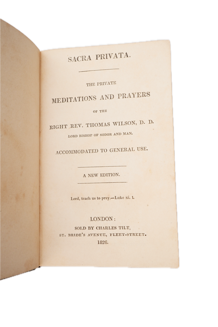 1826 Sacra Privata Thomas Wilson Miniature Leather Prayer Book