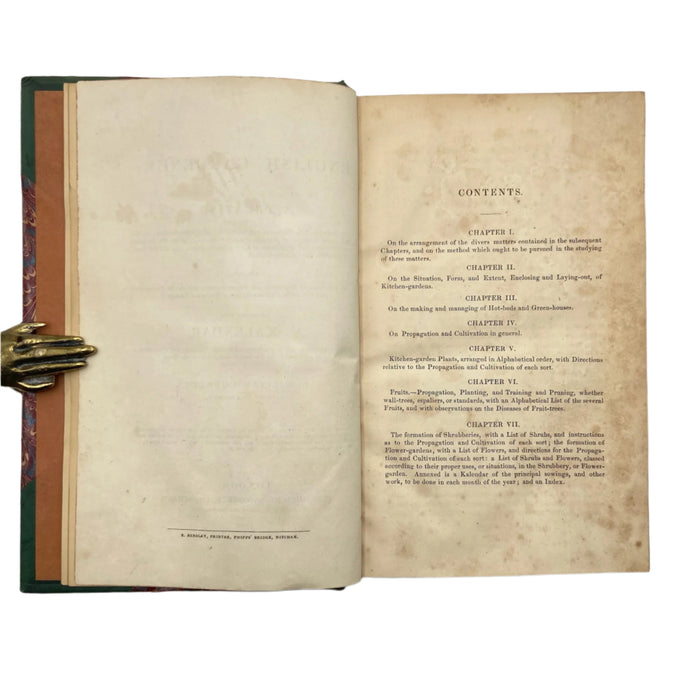 1838 Cobbett English Gardener Fold-Out Plate Half Leather