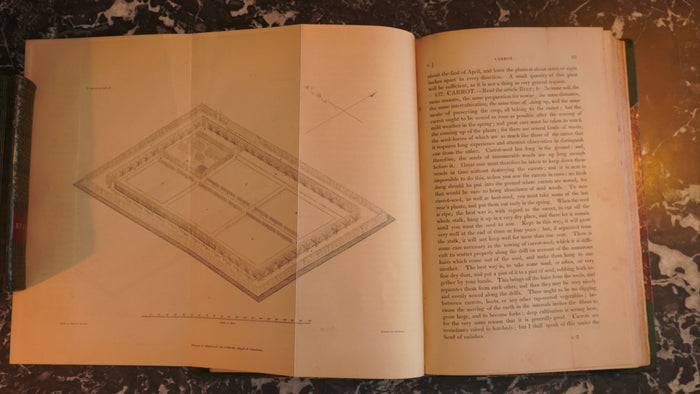 1838 Cobbett English Gardener Fold-Out Plate Half Leather
