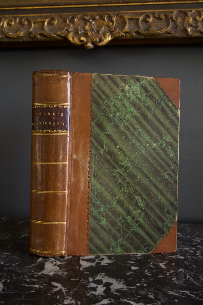 1846 "Brown’s Dictionary of The Holy Bible" Brown Half Leather Book
