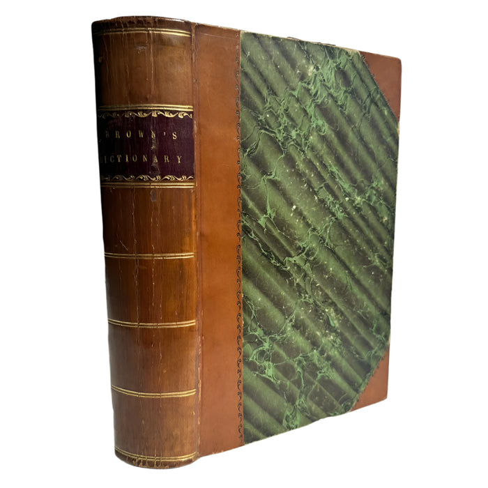 1846 "Brown’s Dictionary of The Holy Bible" Brown Half Leather Book