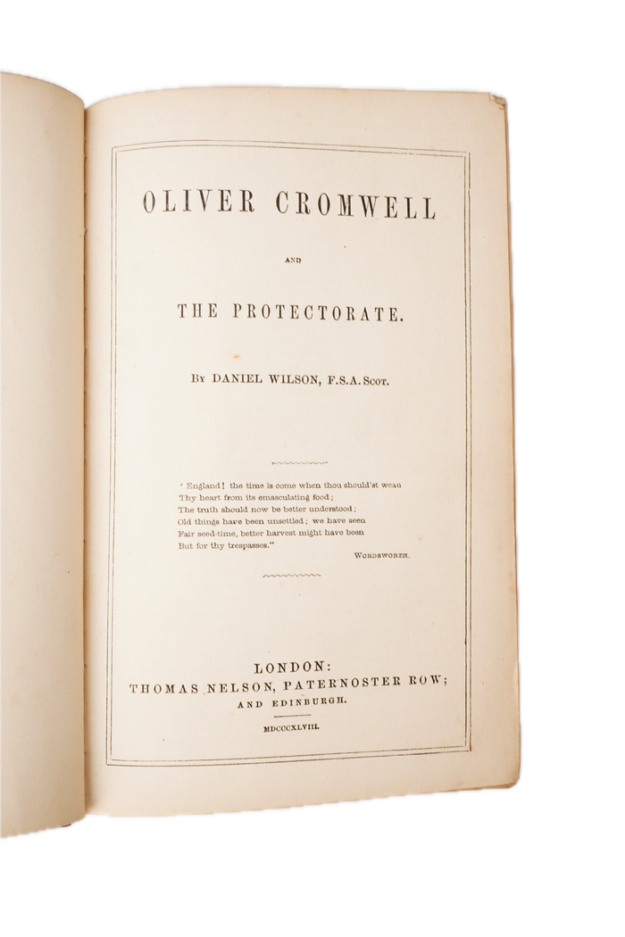 1847 Oliver Cromwell Protectorate Full Leather History Book