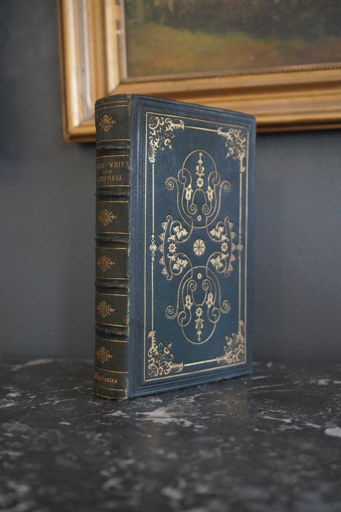 1855 Poetical Works of White & Campbell Green Leather Poetry Book