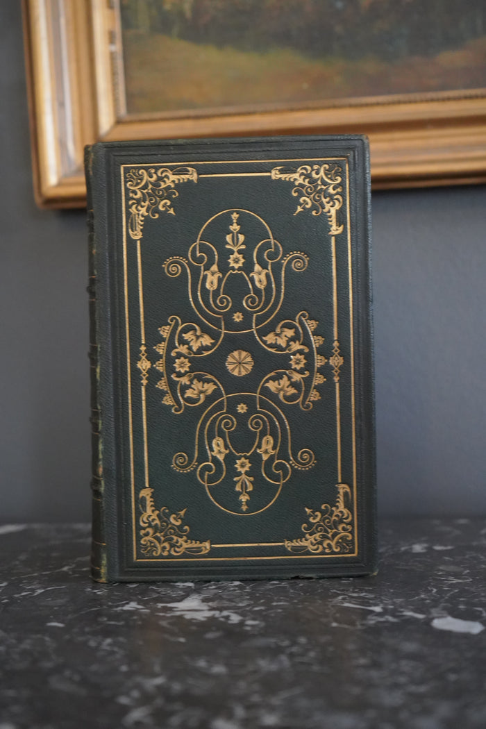 1855 Poetical Works of White & Campbell Green Leather Poetry Book