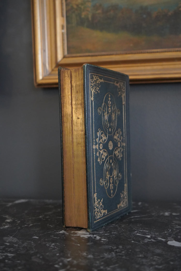 1855 Poetical Works of White & Campbell Green Leather Poetry Book