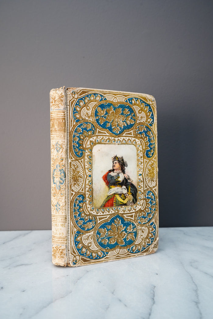 1856 French History Cartonnage Prize Book Bertrand du Guesclin Mame