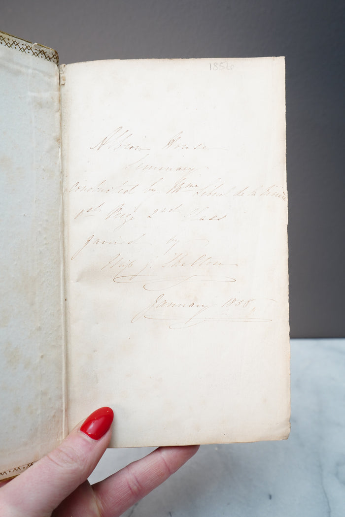 1856 French History Cartonnage Prize Book Bertrand du Guesclin Mame