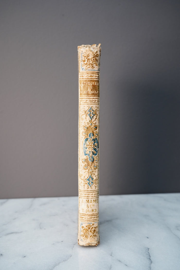 1856 French History Cartonnage Prize Book Bertrand du Guesclin Mame