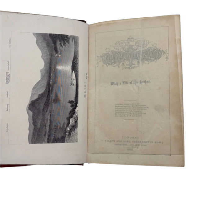 1868 Wordsworth Poetical Works Red Morocco Poetry Classic