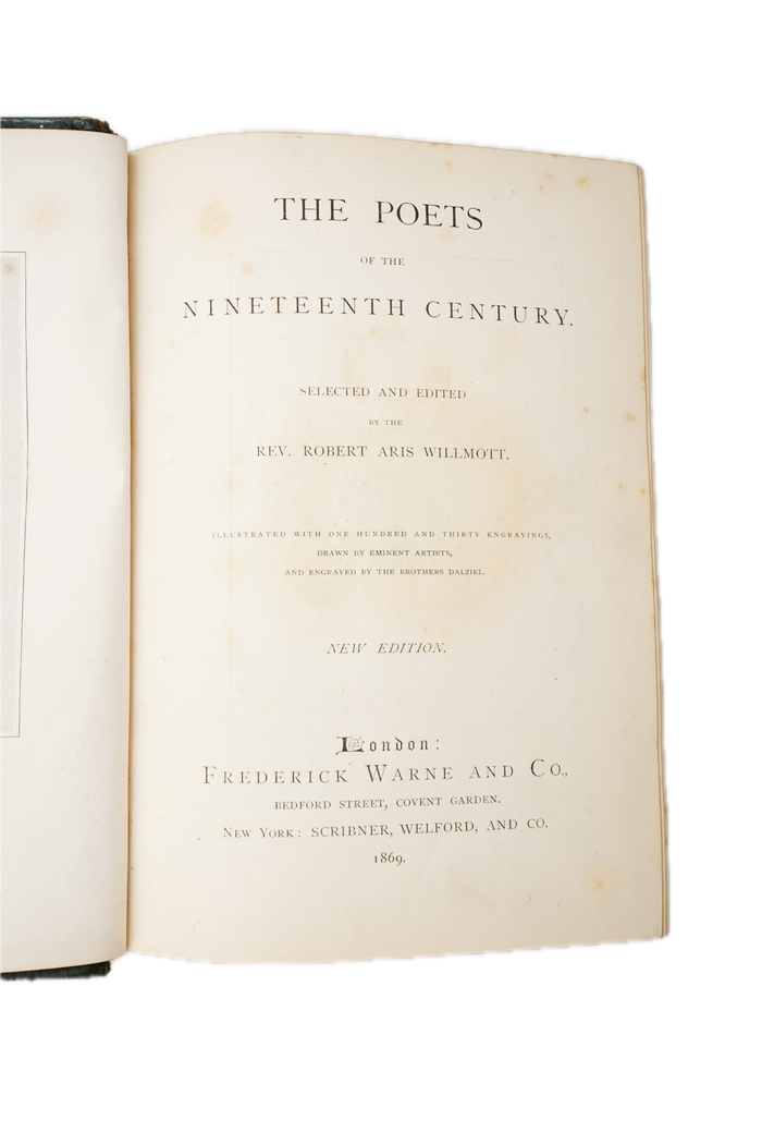1869 Poets of the Nineteenth Century Full Leather Illustrated Book