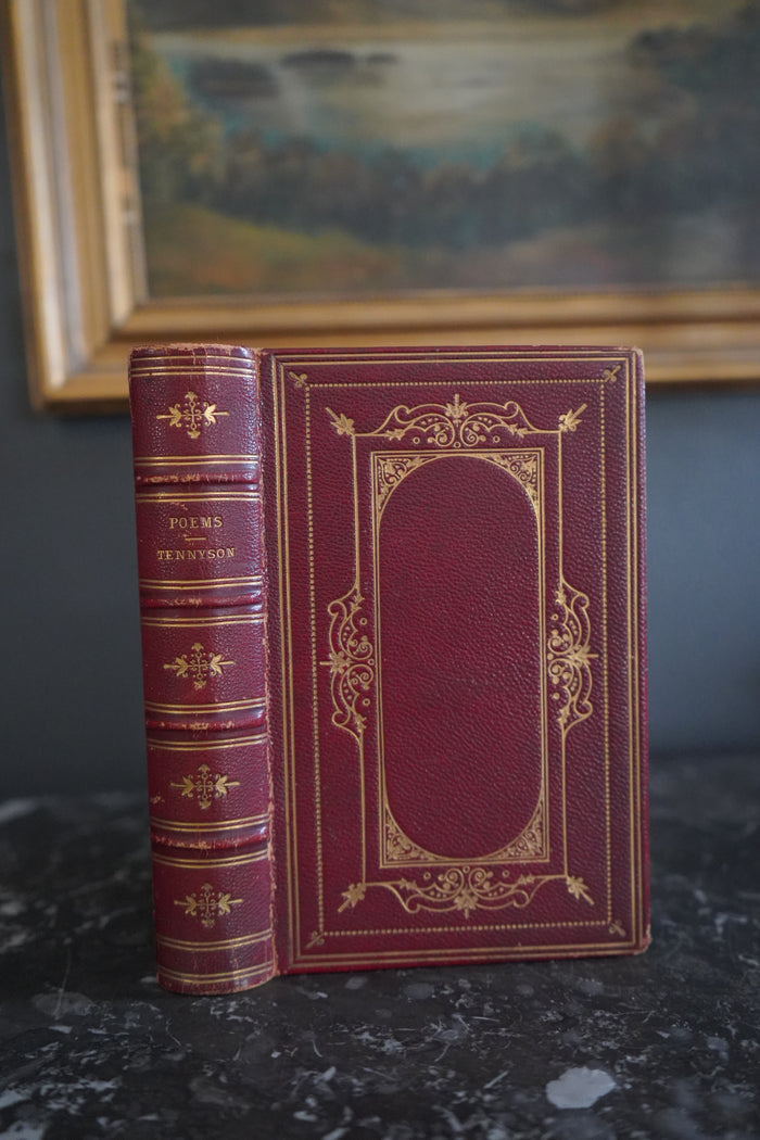 1875 Tennyson Poems Fine Leather Binding Victorian Poetry