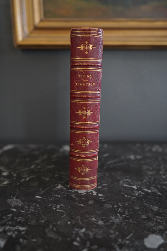 1875 Tennyson Poems Fine Leather Binding Victorian Poetry