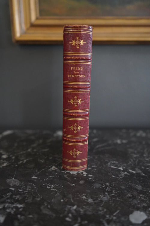 1875 Tennyson Poems Fine Leather Binding Victorian Poetry