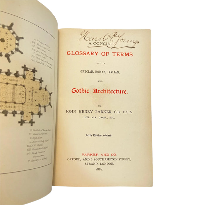 1882 Parker Architectural Glossary Victorian Gilt Cloth