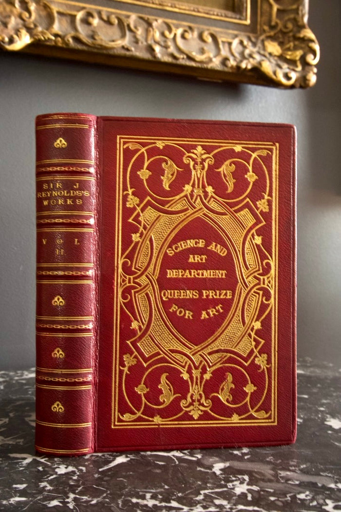 1883 Vol. 2 "The Literary Works of Sir Joshua Reynolds" Red Full Leather Book