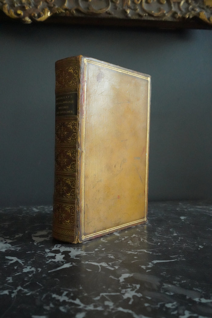 1889 Macaulay Miscellaneous Writings Speeches Full Calf Leather Book