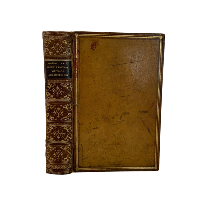 1889 Macaulay Miscellaneous Writings Speeches Full Calf Leather Book