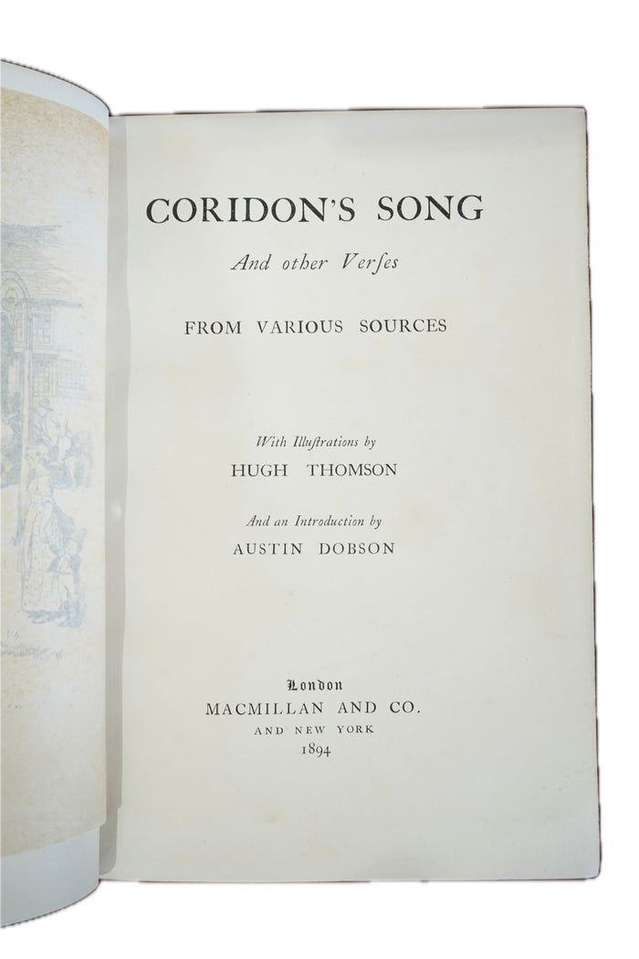 1894 Coridon's Song Hugh Thomson Illustrated Half Leather Poetry