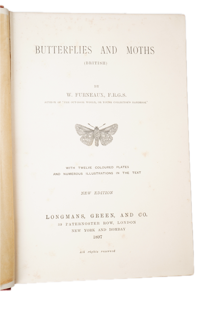 1897 British Butterflies and Moths Natural History Cloth Book