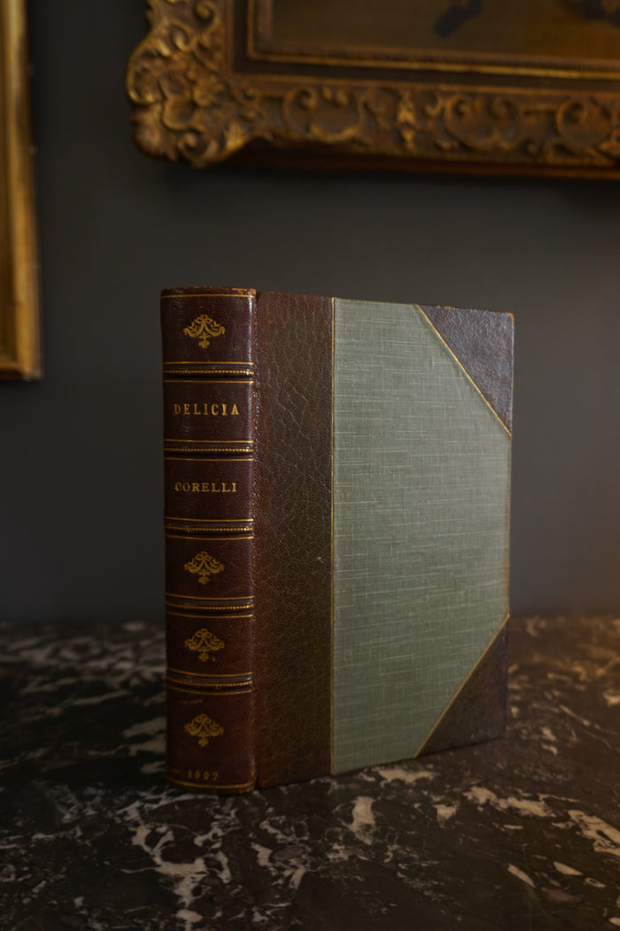 1907 "Delicia" Brown Half Leather Book