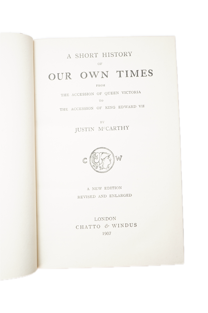 1907 McCarthy Short History of Our Own Times Full Leather History