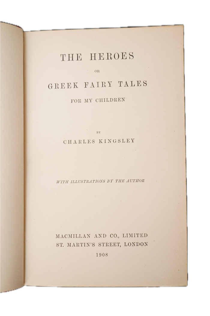1908 Kingsley The Heroes or Greek Fairy Tales for My Children Full Leather
