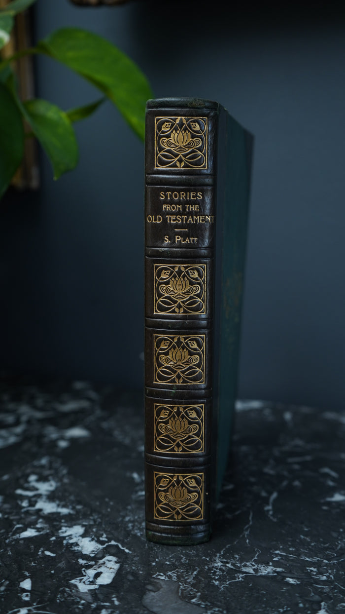 1908 Old Testament Stories Prize Binding Art Nouveau Leather