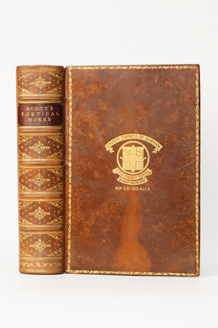 1913 Sir Walter Scott Poetical Works Full Calf Prize Binding