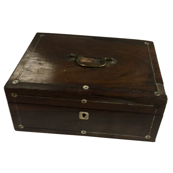 19th Century Rosewood Jewelry Box with Inlay-Decorative-Antique Warehouse