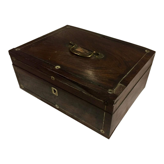 19th Century Rosewood Jewelry Box with Inlay-Decorative-Antique Warehouse