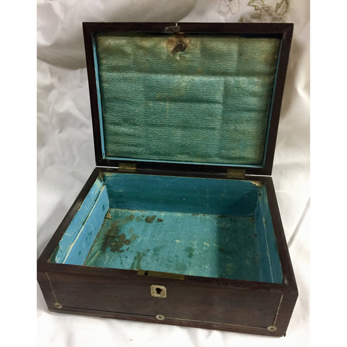 19th Century Rosewood Jewelry Box with Inlay-Decorative-Antique Warehouse
