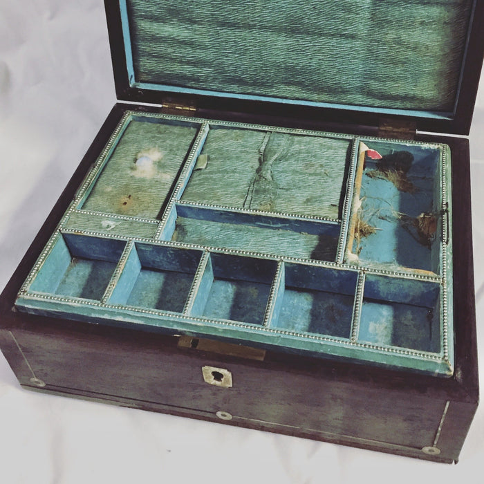 19th Century Rosewood Jewelry Box with Inlay-Decorative-Antique Warehouse