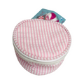 3" Pink Seersucker Mini Button Pouch