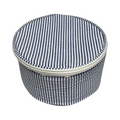6" Blue Seersucker Button Pouch