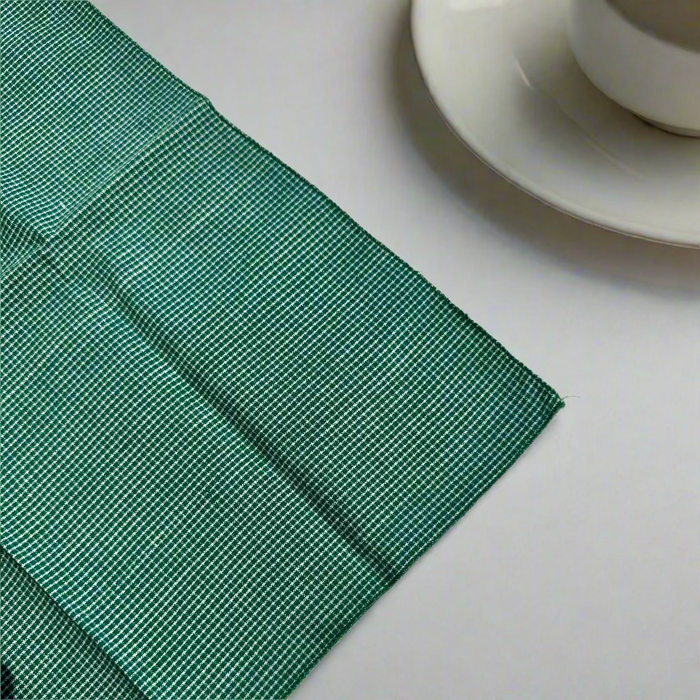 Set of Vintage Green Gingham Cloth Napkins