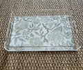 Acrylic Serving Tray with Galbraith & Paul Fabric Insert-"Primitive Flower" in Stone