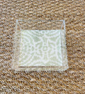 Square Acrylic Tray with Laminated Fabric - "Pomegranate" in Sage