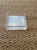 Square Acrylic Tray with Laminated Fabric - "Valerian" in Pale Blue