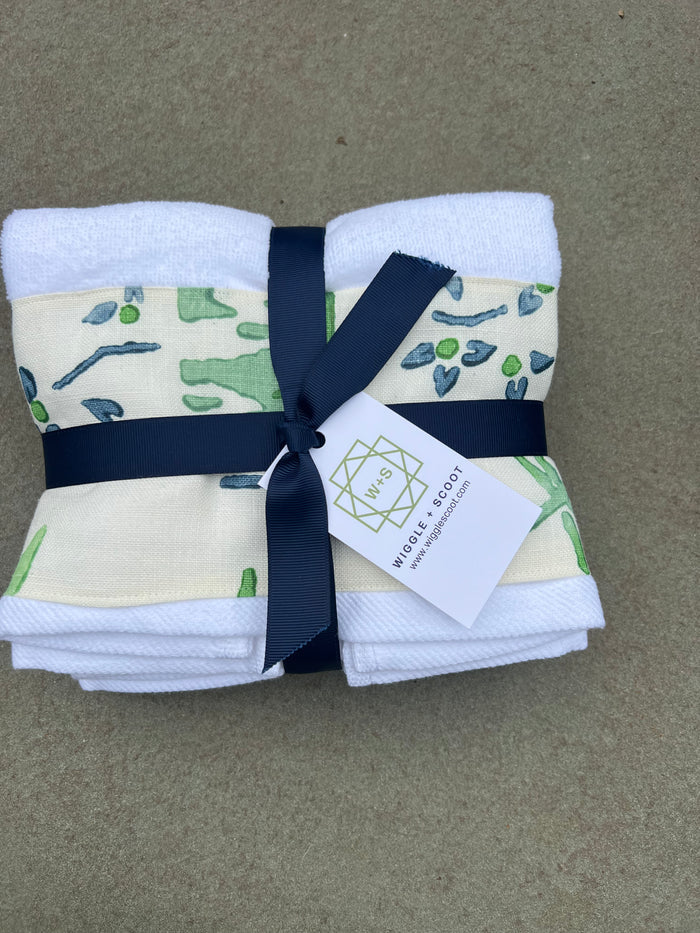 Hand Towel Set - "Sumi" in Blue & Green by Galbraith & Paul
