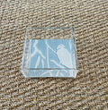 Square Acrylic Tray with Laminated Fabric - "Sumi" in Bluebell