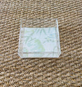 Square Acrylic Tray with Laminated Fabric - "Sumi"  in Pale Aqua