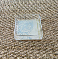 Square Acrylic Tray with Laminated Fabric - "Tea House" in Pale Blue (Copy)