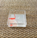 Square Acrylic Tray with Laminated Fabric - "Lanterns" in Grey