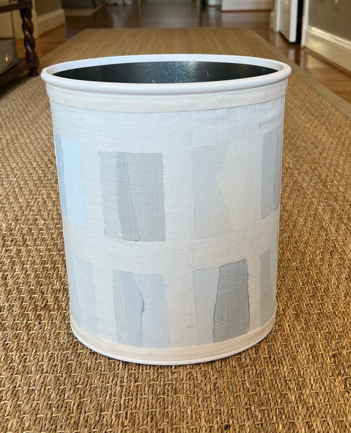 Fabric Wastebasket - "Postcards" in Gray  by Galbraith & Paul