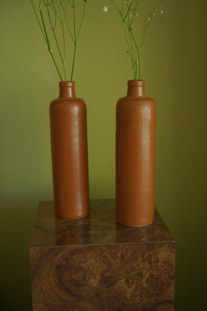 Antique 19th Century Salt-Glazed Stoneware Bottle with Maker’s Mark