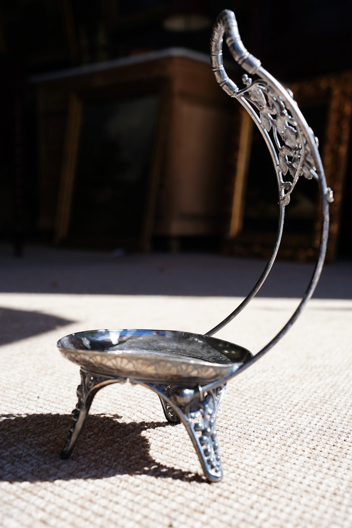 Antique Aesthetic Movement Silver Plate Catchall Stand