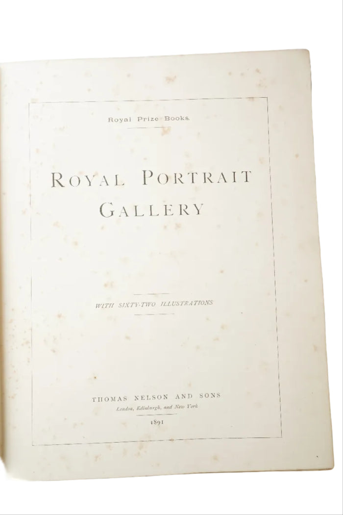 Antique Art Book Royal Portrait Gallery by Thomas Nelson