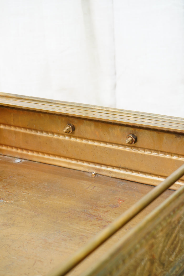 Antique Brass Brazier with Engraved Calligraphy, Ca. 1900