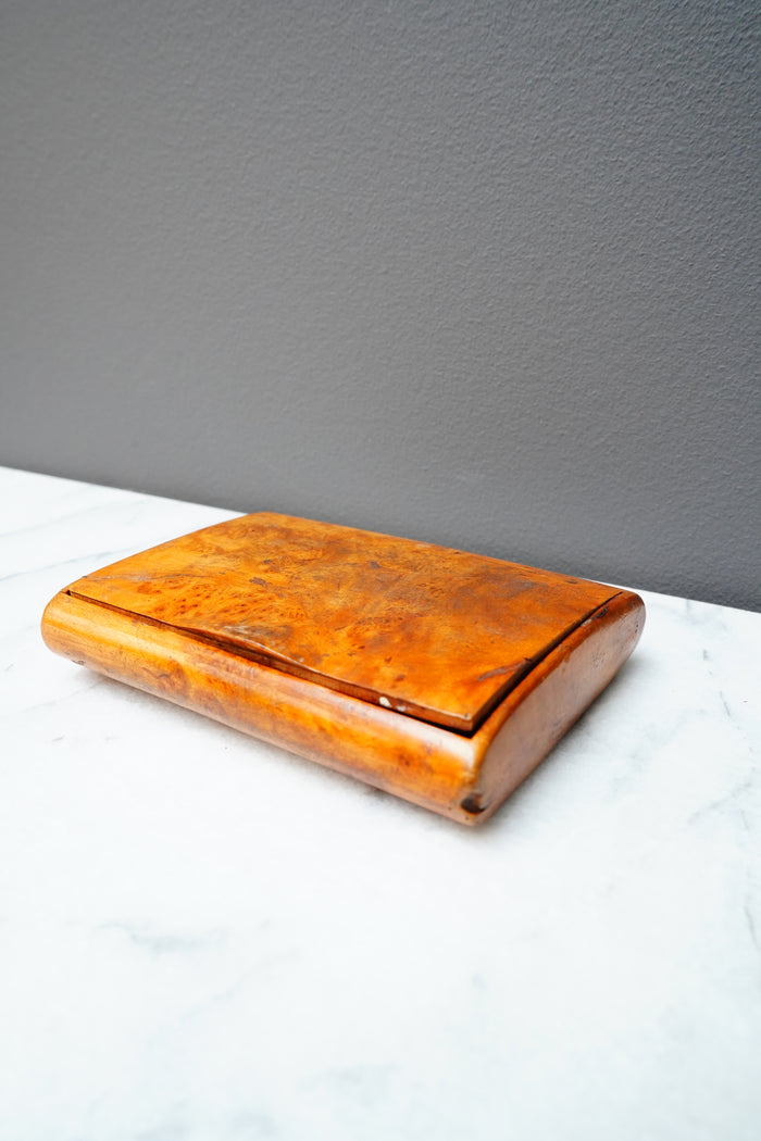 Antique Burr Walnut Pocket Card Case Box